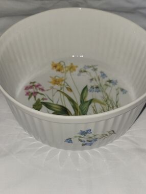 Ceramic Casserole Serving Bowl Rock Garden By Shafford Co Japan Wildflowers
